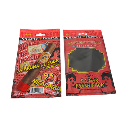 Custom Printed Resealable Cigar Wraps Smoking Cigar Bag with Zipper